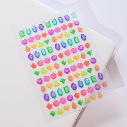 1Sheet Korean White Cloud Blue Nail Art Sticker 3D Star Moon Decal Pure Twilight Self-adhesive Manicure Slider Accessories RE#53