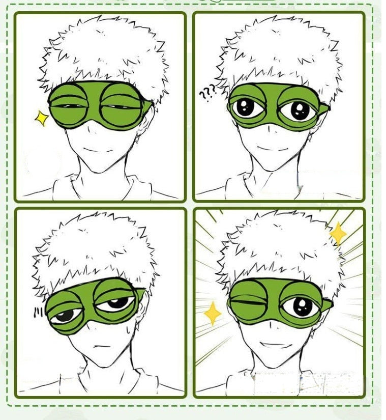 Pepe The Frog Winking Sleep Eye Mask Cover Sad Frog Meme Soft Plush Funny Gift