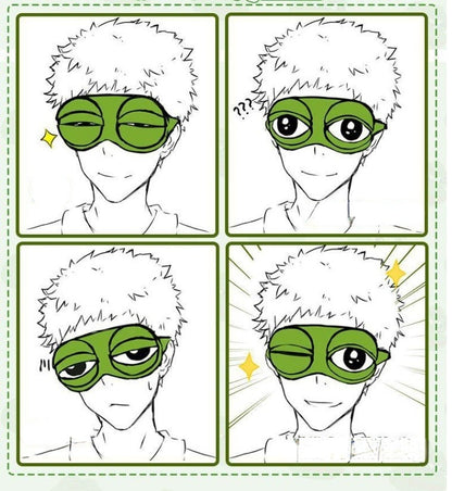 Pepe The Frog Winking Sleep Eye Mask Cover Sad Frog Meme Soft Plush Funny Gift