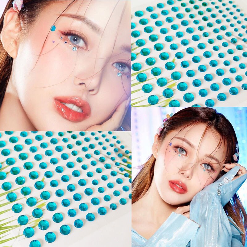Disposable Tattoo Stickers 3D Face Jewelry Crystal Diamond DIY Eyes Face Body Rhinestones Waterproof Makeup Art Party Decoration