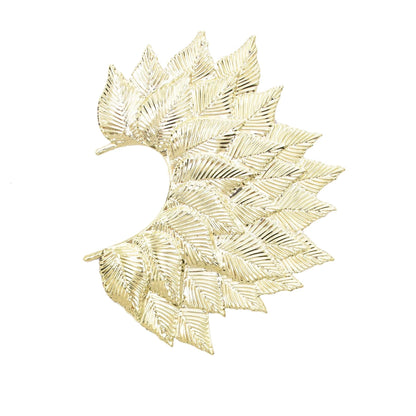 Alloy Leaves Women Ear Cuff Vintage Baroque Exaggerated Beads Clip Earrings Handmade Party Jewelry Gifts Female