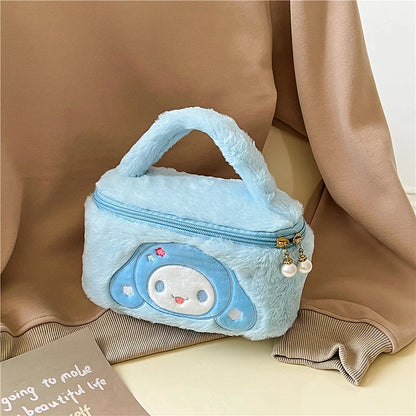 Sanrio My Melody Plush Bag Kawaii Cartoon Anime Handbag Kuromi Tote Cosmetics Bags Cinnamoroll Sundries Storage Case Girls Gifts