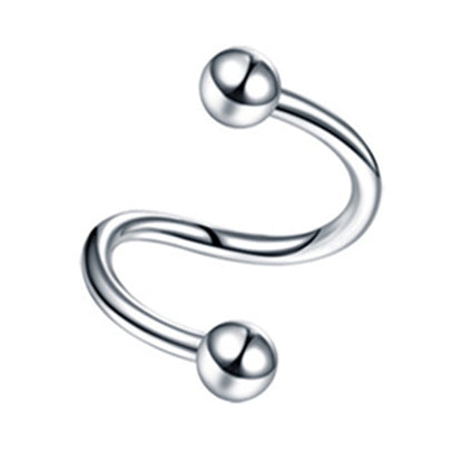 1PCS Stainless Steel Crystal Twist Helix Earring Cartilage Jewelry S Shape Labret Piercing Lip Ring Twist Tragus Earring Stud