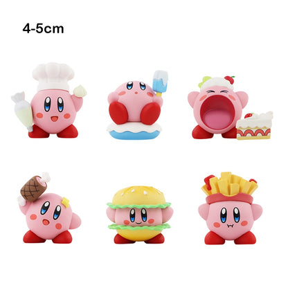 4-8pcs Anime Games Kirby Action Figures Toys Pink Cartoon Kawaii Kirby PVC Cute Figure Action Toy Christmas Gift for Children