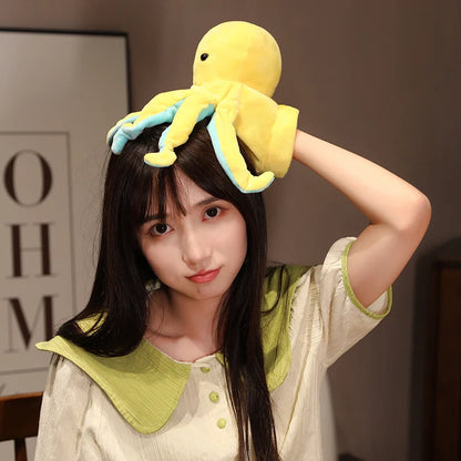 Stuffed Animal Ocean Series Plush Toys Hand Finger Story Puppet Octopus Penguin Crocodile Chameleon Shark Fish Killer Whale Kawaii Education Toys