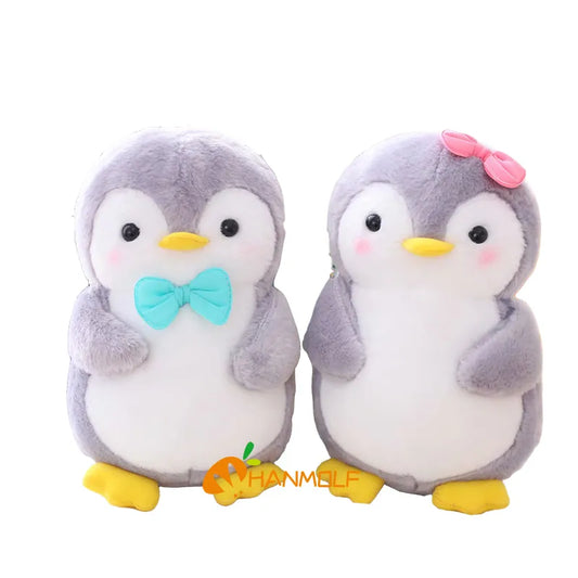 Cute Penguin Plush Animal 25/45cm Holding Food Couple Penguins Family Fuzzy Little Plushie for Children Gift