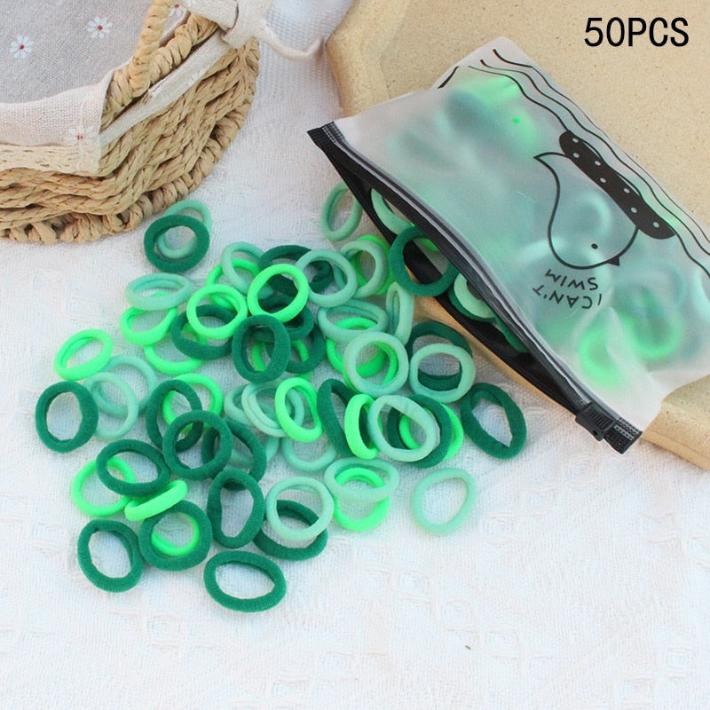 20/50Pcs/Set Girls Colorful Nylon Small Elastic Hair Bands Kids Cute Bow Hair Bands Ponytail Holder Headband Hair Accessories