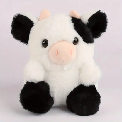 Kawaii Cow Stuffed Animal Plush Toy 20cm Cute Strawberry Cow Plushies Blue Black Brown Pink Baby Calf Soft Doll Cattle Kids Birthday Gift