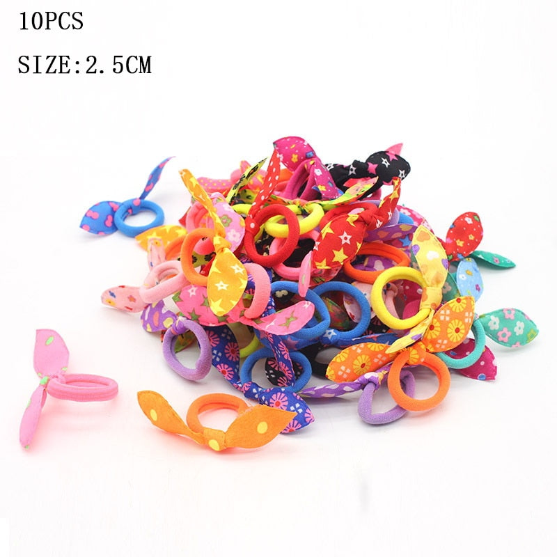 20/50Pcs/Set Girls Colorful Nylon Small Elastic Hair Bands Kids Cute Bow Hair Bands Ponytail Holder Headband Hair Accessories