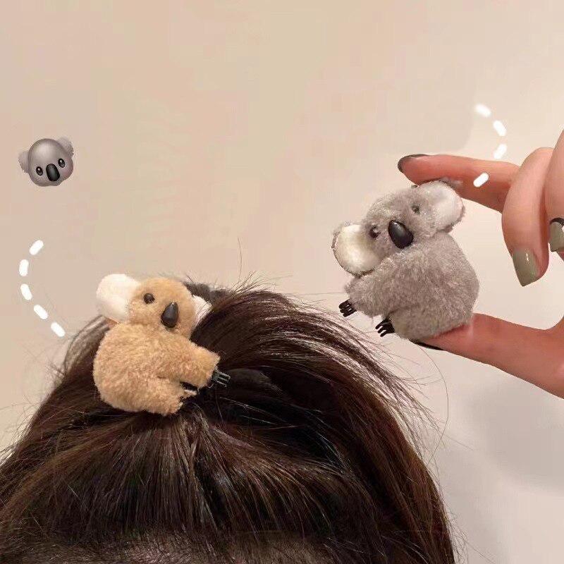 Plush Koala Bear Hair Decoration Hair Clips Hairpins Cute Animal  hair Claw Clip for Girls Headwear Koala Barrettes Accessories