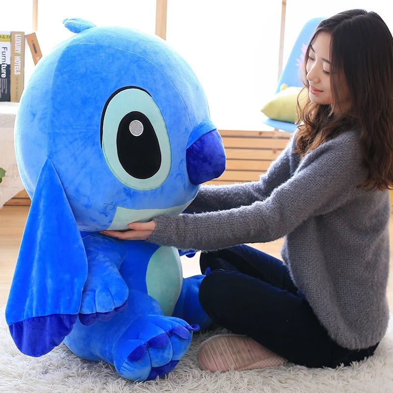 Big Size Disney Stitch Plush Toys Kawaii Soft Blue Pink Elf Disney Stitch Stuffed Doll Cartoon Anime Movie Christmas Gift