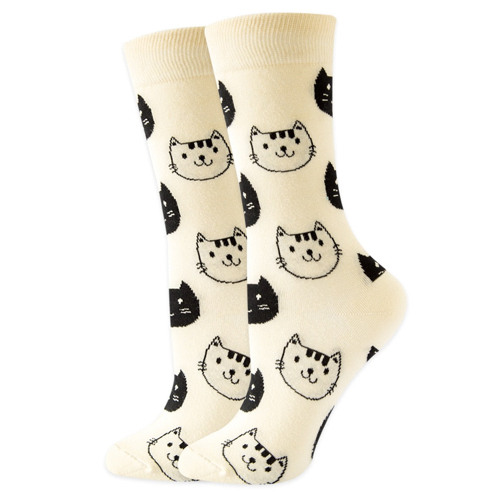 Cute Women Socks Cartoon Animal Food Fruit Socks  Kawaii Funny  Trendy Socks Happy Harajuku Casual Socks Autumn Spring Stocking