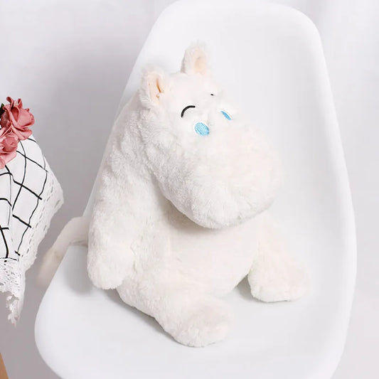 Hippo Stuffed Animal 25cm Kawaii Sitting White Hippopotamus Plushie Doll Super Soft Cute Plush Toy Creative Children's Birthday Christmas Gift