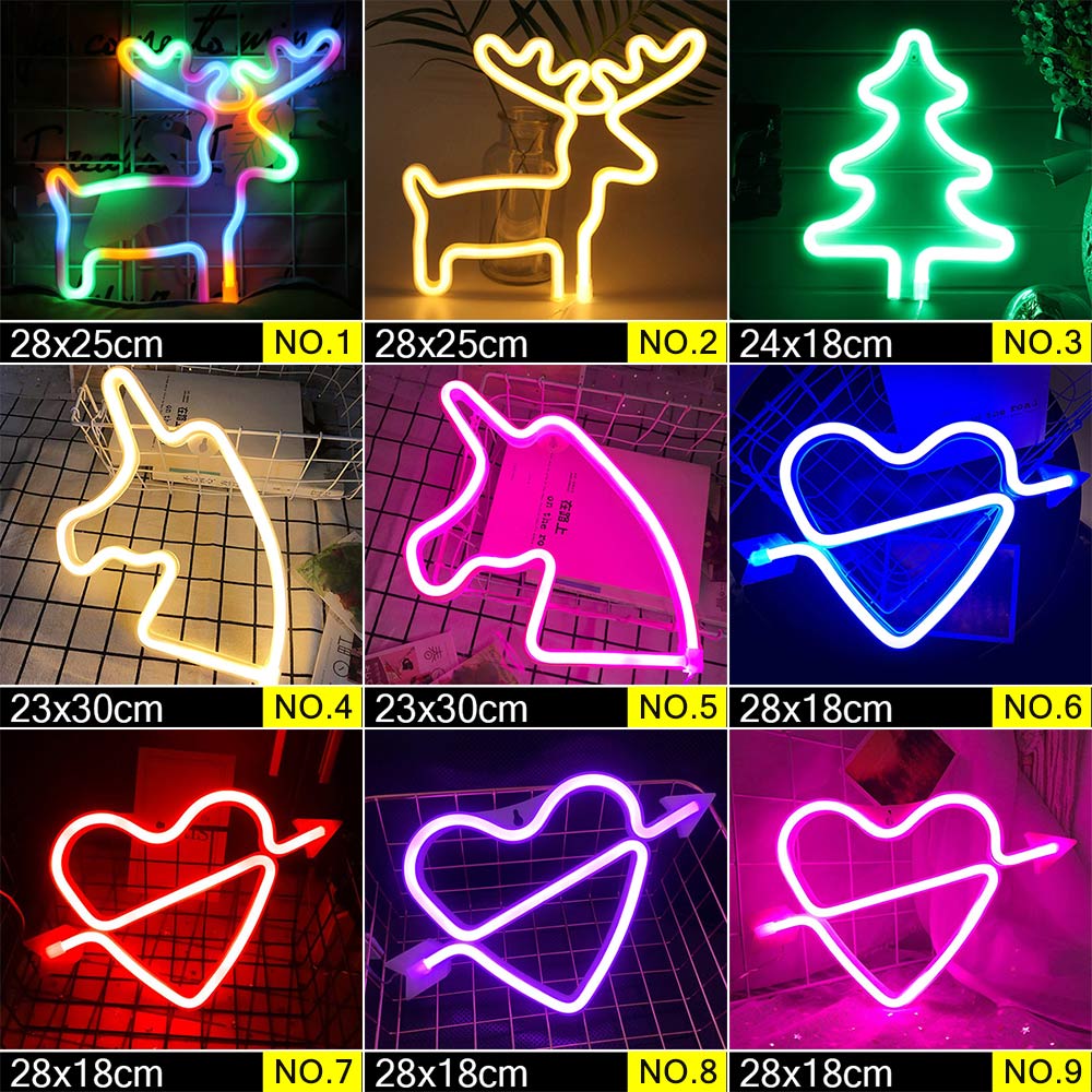 Wholesale LED Neon Night Light Sign Wall Art Sign Night Lamp Xmas Birthday Gift Wedding Party Wall Hanging Neon Lamp Home Decor