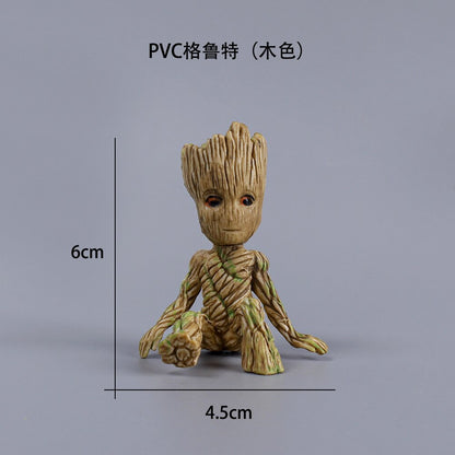 Disney Marvel Groot Mini Figure Flower Pot Anime Movie Toys Cute Action Figures Sitting Groot Christmas Kids Toys Gifts