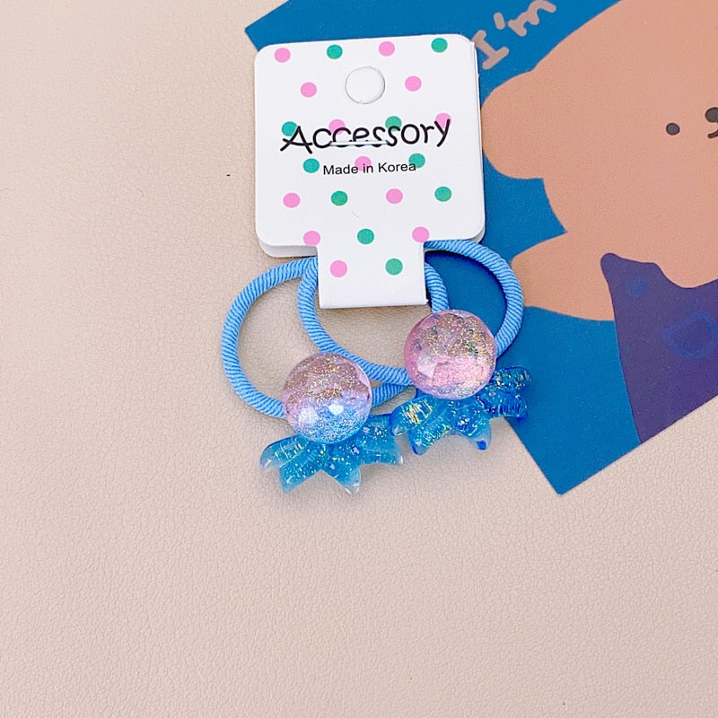 Children Sequins Floral Elastic Hair Bands Rubber Band Hair Tie Princess Kawaii Hair Rope Headwear Girls Kids Hair Accessories