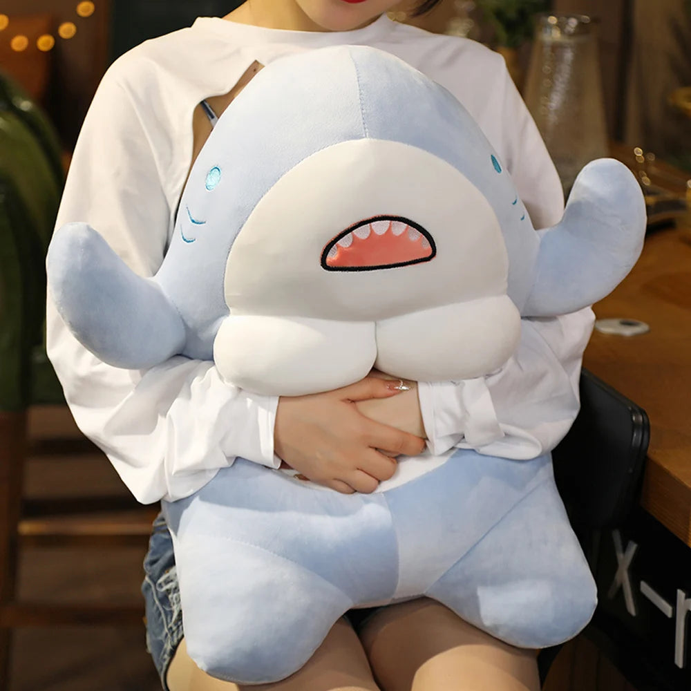 GIANT Shark Plushie 60cm Buff Swole Stuffed Animal Plush Toys Gym Shark Big Muscles Pillow Buddy Cushion Soft Doll Children Kids Gift