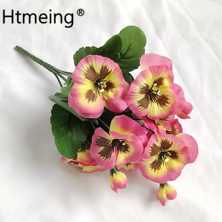 Artificial Pansy Flowers artificial flowers 10 Inch Silk Fake Butterfly Orchid Flower Home office Wedding Decoration