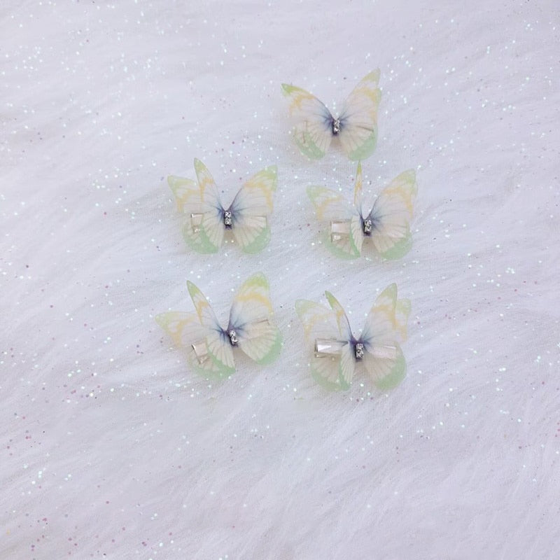 5PCS New Cute Princess Mesh Double-layer Butterfly Lovely Girls Hairpins Children Headwear Hairgrip Hair Clips Hair Accessories