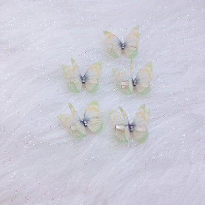 5PCS New Cute Princess Mesh Double-layer Butterfly Lovely Girls Hairpins Children Headwear Hairgrip Hair Clips Hair Accessories