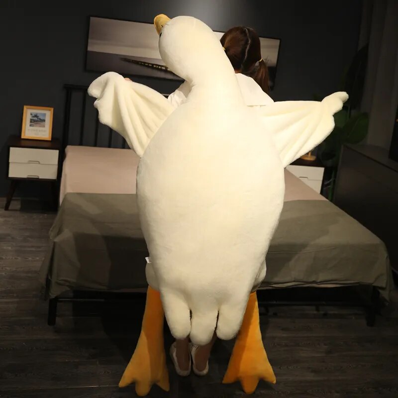 GIANT Duck Plush Toy 190cm Kawaii Big White Goose Stuffed Animal Plushies Cute Huge Large Sleeping Pillow Cushion Sofa Bed Soft Doll Birthday Gift for Girls