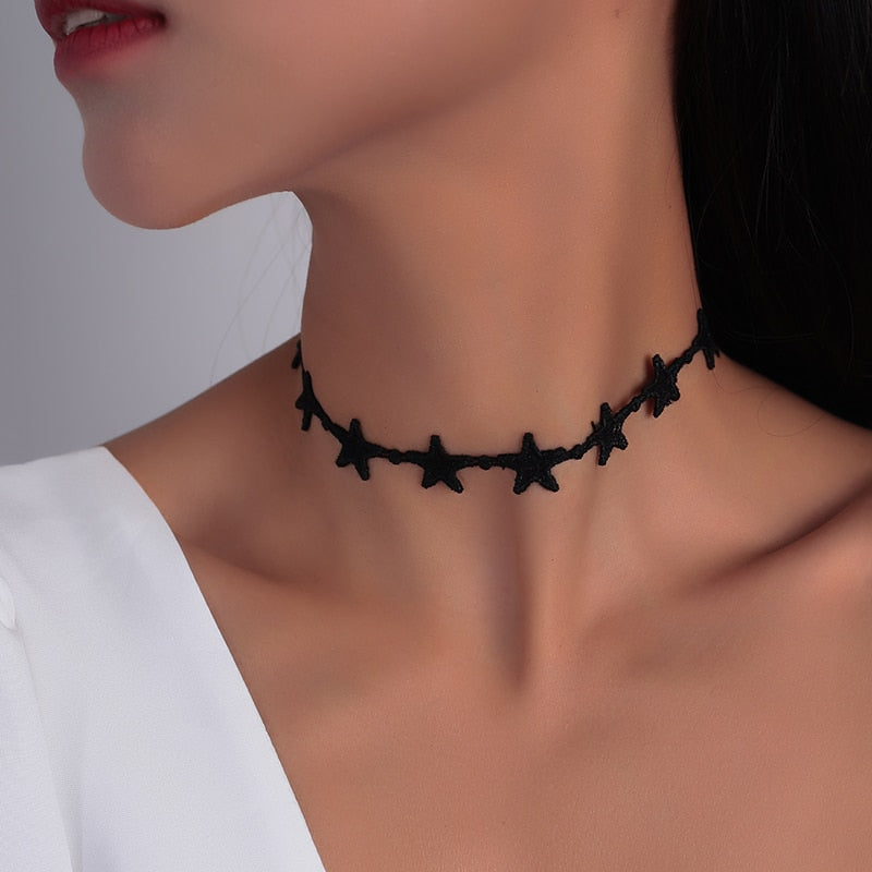 Fashion Black Velvet Chokers Necklaces Punk Style Statement Crystal Love Hearts Necklace For Women Party Jewelry
