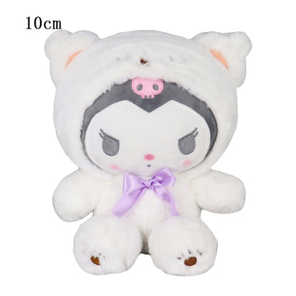 10-15cm Sanrio Plush Stuffed Animal Plushies Toys Cartoon Anime Figure Kuromi My Melody Cinnamoroll Cute Dolls Baby Birthday Gifts Kawali Decor