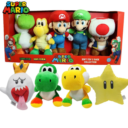 Super Mario Bros Baby Mario Plush Toy Video Game Luigi Koopa Troopa Toad Yoshi Bob-omb King Boo Star Doll Cute Toys Stuffed Dolls Kids Birthday Gift