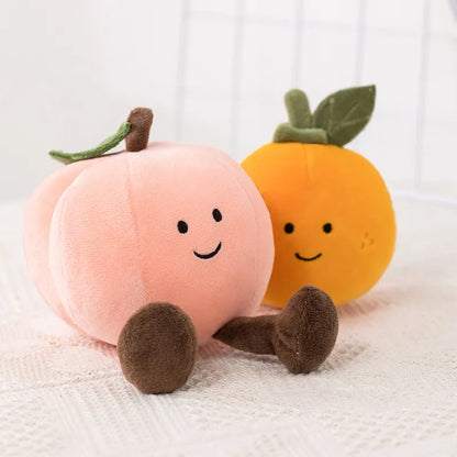 Cartoon Soft Cute Pear Peach Banana Eggplant Plush Toys Cute Food Stuffed Pillow Doll For Girls Kids Birthday Gifts Home Decor