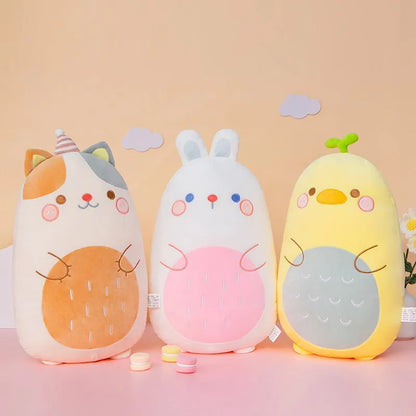 Squishmallows Inspired Fat Kawaii Chicken Bear Rabbit Penguin Piggy Dinosaur Plush Pillow Toys Soft Stuffed Animal Doll Chair Cushion High Quality