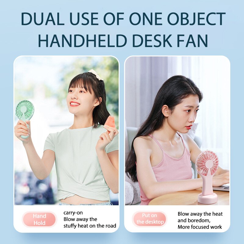 Handheld Small Fan Cooler Portable Small Usb Charging Fan Mini Silent Charging Desk Dormitory Office Student Gifts Long Enduranc