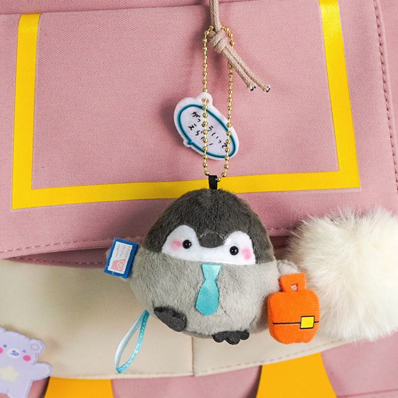 Kawaii Plush Keychain Bag Charm Cartoon Cute Mini Penguin Stuffed Animal Plushies Soft Doll Car Trinket Key Chain Women Girls Keyring Kids Birthday Gifts