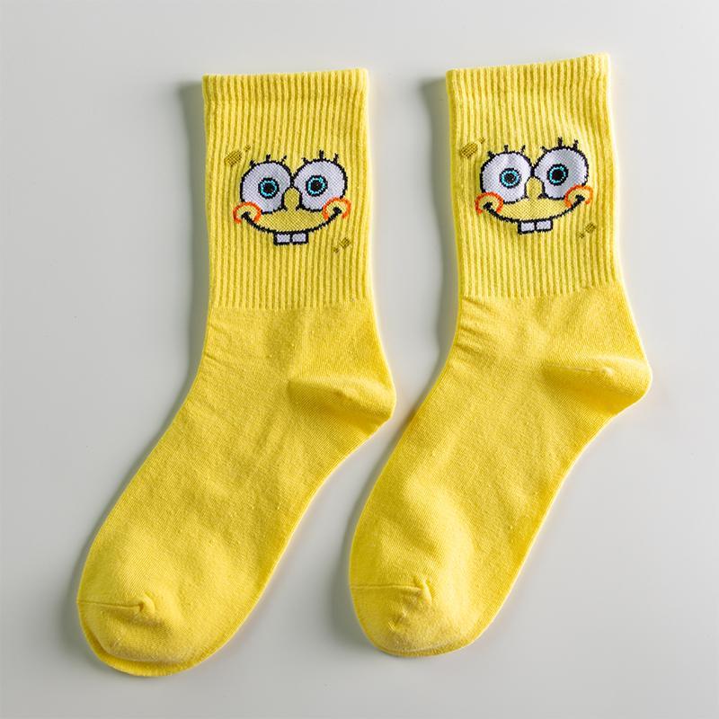 Kawaii Men Socks Happy Funny Cartoon Socks Cotton Casual Couples Socks Harajuku Hip Hop Socks Lolita Cartoon Chaussettes Unisex