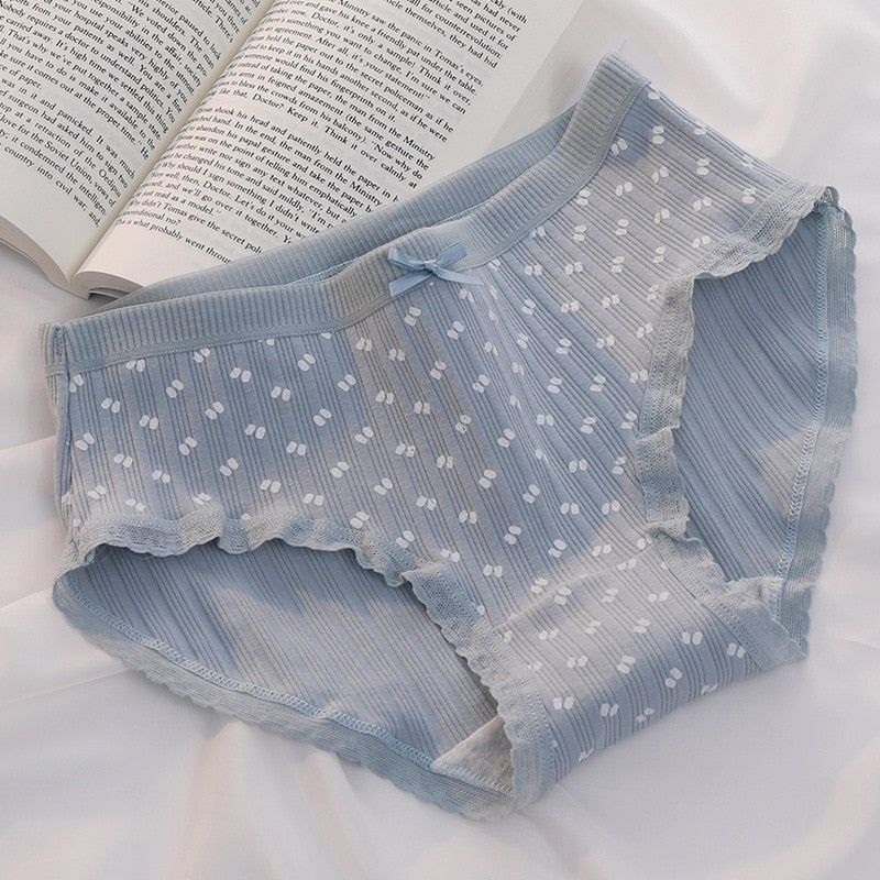 PCS / Set M-XL Cotton Panties Women's Underwear Panty Plus Size Fashion Floral Briefs Girls Mid Waist Shorts Female Lingerie