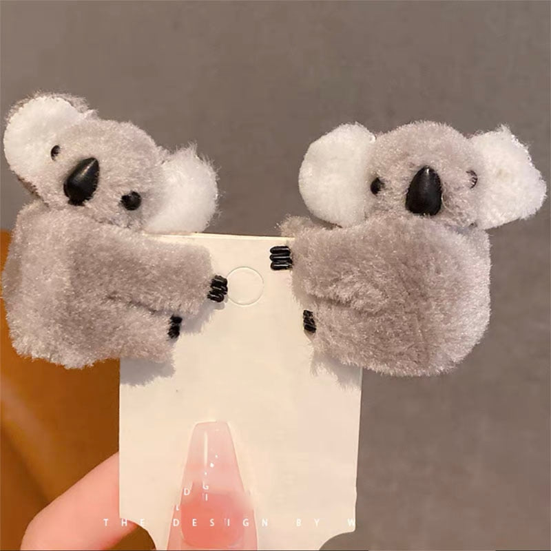 Plush Koala Bear Hair Decoration Hair Clips Hairpins Cute Animal  hair Claw Clip for Girls Headwear Koala Barrettes Accessories