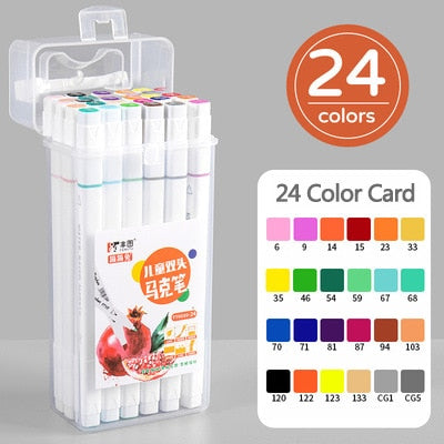 Vibrant Colors 168pcs Marker Set Double Ended Pens for Artists - Manga Drawing School Art Supplies