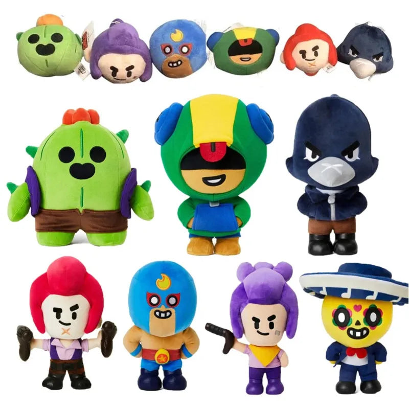 1/7pcs Cartoon Leon Spikes Crow Gevulde Game Capuchon Knuffel Poppen Hero Stuffed Plush Figuur Shelly Doll Poppen Jongen Verjaar