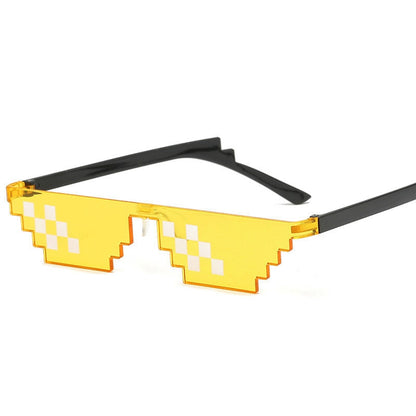 Mosaic Sunglasses For Mens Womens Pixel Black Retro Gamer Robot Sunglasses Cool Party Vintage Shades Eyewear