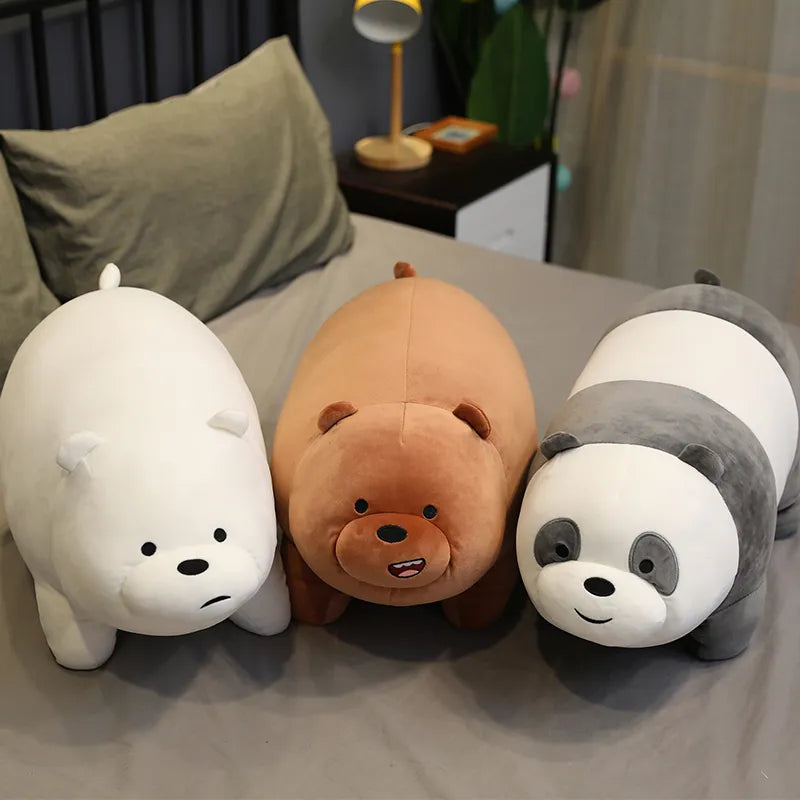 Kawaii 3 Bears Plush Toys Cartoon Large Panda Bear Anime Doll Sleep Pillow Stuffed Soft Lovely Sofa Cushion Baby Birthday Gift