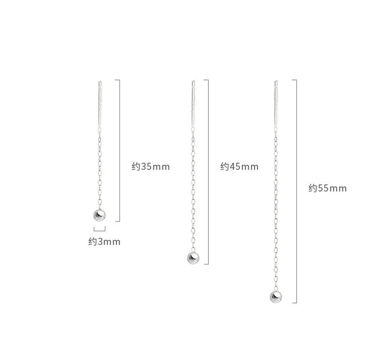 Fashion Stainless Steel Dangle Earring Geometric Ball Long Tassel Chain Drop Earrings For Women Minimalism Ear Line Kpop Jewelry