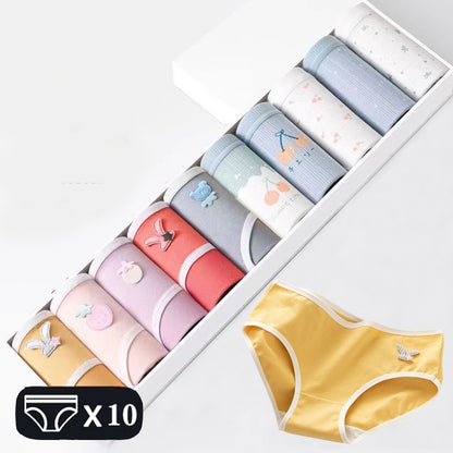 M-2XL Women's Underwear Cute Cotton Panties Briefs For Girl Ladies Lingerie Cartoon Girls Pink Pantys Underpants Thongs