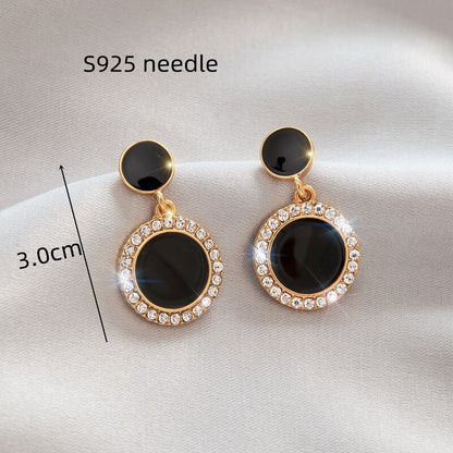 Big Black Flower Hanging Earrings For Women Exaggerated Rock Personality Cерьги Wedding Party Jewelry Valentine's Day Girl Gift