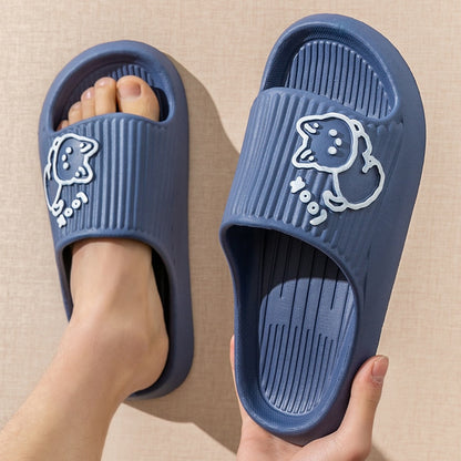 Summer Slippers Bathroom Platform Non-Slip Home Bear Cartoon Flip Flops Beach Women Slipper Sandals Slides Indoor Outdoor