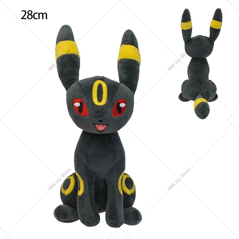 New TAKARA TOMY Pokemon Squat Shiny Umbreon Vaporeon Espeon Sylveon Animal Stuffed Plush Quality Cartoon Toy 23-30cm