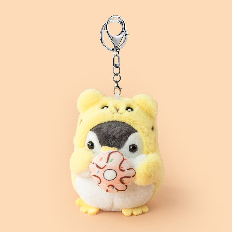 Kawaii Plush Keychain Bag Charm Cartoon Cute Mini Penguin Stuffed Animal Plushies Soft Doll Car Trinket Key Chain Women Girls Keyring Kids Birthday Gifts