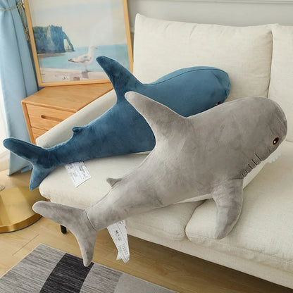 7 Colors 15-140cm Giant Colorful Shark Plush Toy Soft Stuffed Real Life Animal Pillow Cushion Doll Toys for Boys Girls Gift