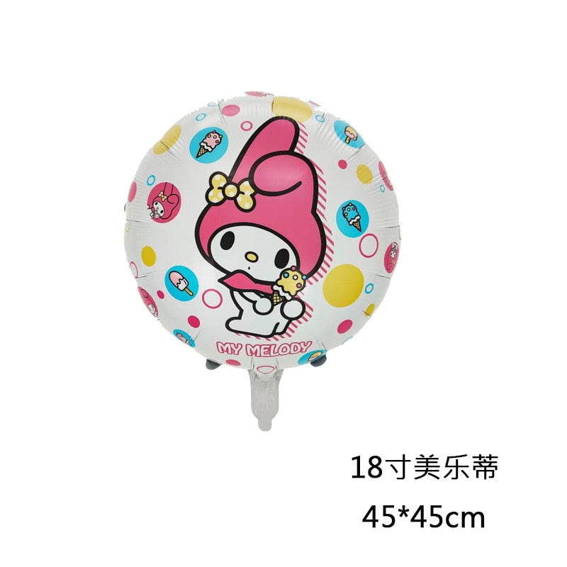 Sanrio Balloon Kawaii Anime Kuromi My Melody Cinnamoroll Birthday Party Decoration Jumbo Balloons Girl Heart Cute Photo Prop