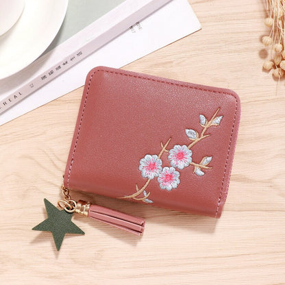 1PC Women Small Wallet Ladies Mini Tassel Wallet Cute Girl Short Zipper Lovely Pu Leather Coin Purse Female Hand Wallet Purse