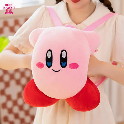 Kawaii Kirby Bag Cartoon Plush Backpack Pp Cotton Cartoon Plush Bag High-capacity Kawaii Kirby Plush Backpack for Children Gift