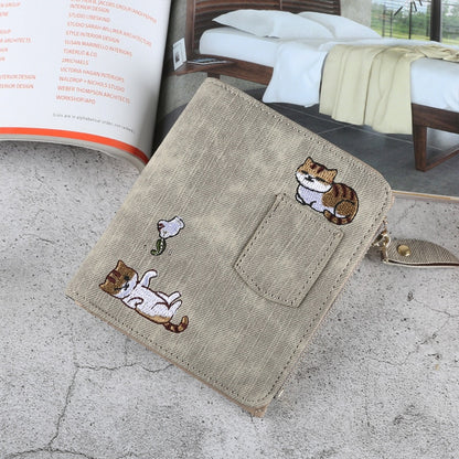 Women Cute Cat Wallet Small Zipper Girl Wallet Brand Designed Pu Leather Women Coin Purse Female Card Holder Wallet Billetera